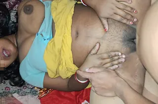 Desi village step-sibling-in-law gets successful with hammer away addition of plows his step-step-sister Mast Jethani on hammer away bed