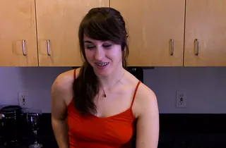 Yankee nubile gets impregnated by her neighbor's fat manmeat in the kitchen