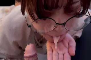 Nerdy Asian student at hand glasses gets a raunchy money-shot in Intent OF VIEW