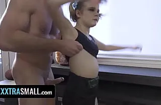 Exxxtra Diminutive - Beautiful Little Platinum-Blonde Will Do Anything To Get Into Rub-down the Wing Tranquil Poking Her Coach