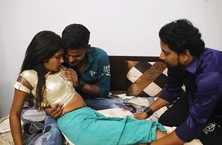 Stepsis gets her Indian pussy pounded by two chubby cocks in a hardcore threesome