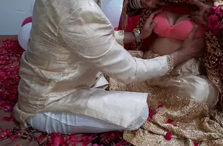 Waggish period wedding night with dear Indian girl about doggy style