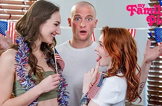 Andi Serrate & Madi Collins get Adorned close by FFM & DOUBLE PENETRATION on the bed