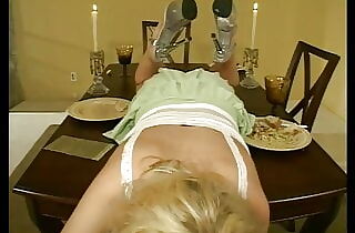 Insatiable blonde gets pulverized by stud after dinner