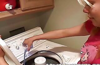 Petite teen fingered in the laundry guest room